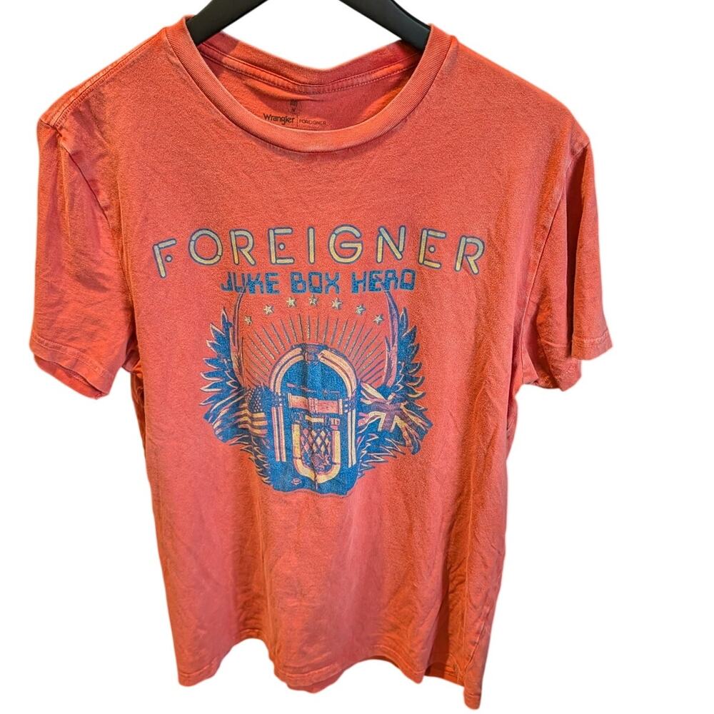 Wrangler x Foreigner Juke Box Hero Graphic Band Tee M Western Rock